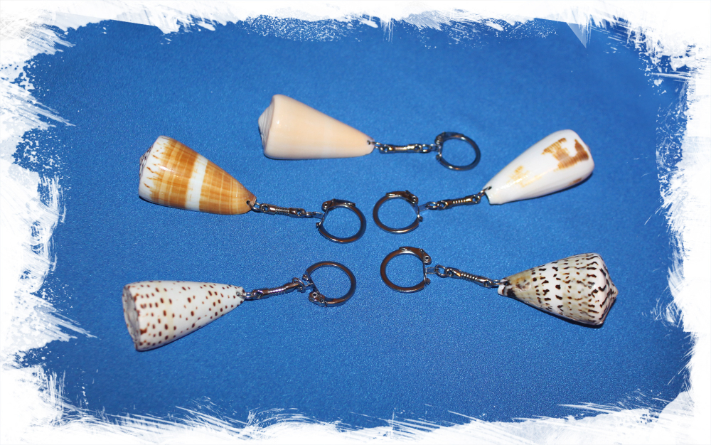 Брелок для ключей с морской ракушкой Конус