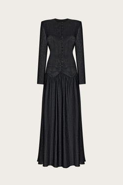 Платье из черной жаккардовой вискозы