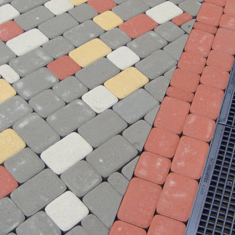 Тротуарная плитка КЛАССИКО - Стандарт Красный, комплект из 2 видов плит