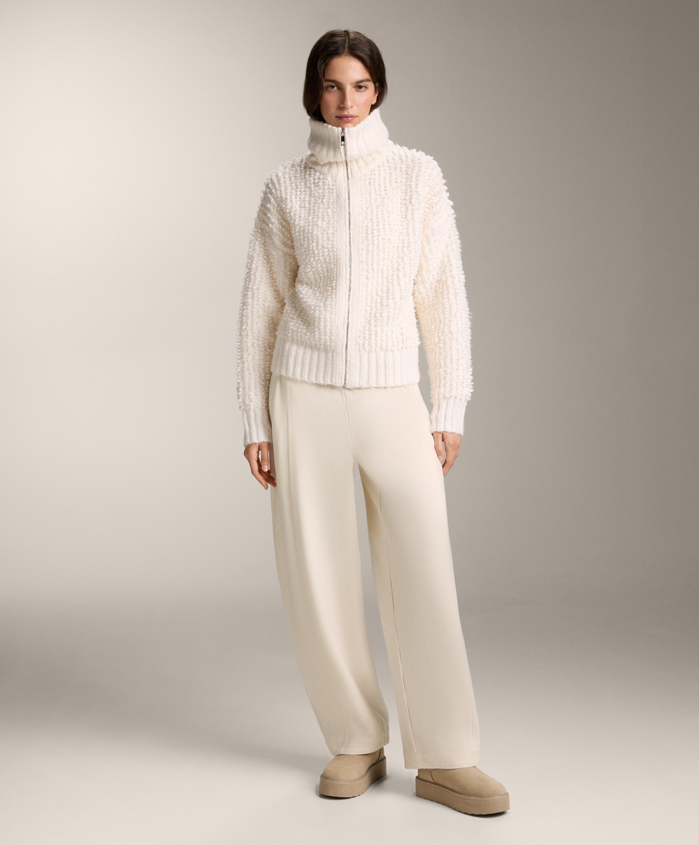 Oysho Текстурированный вязаный кардиган, экрю