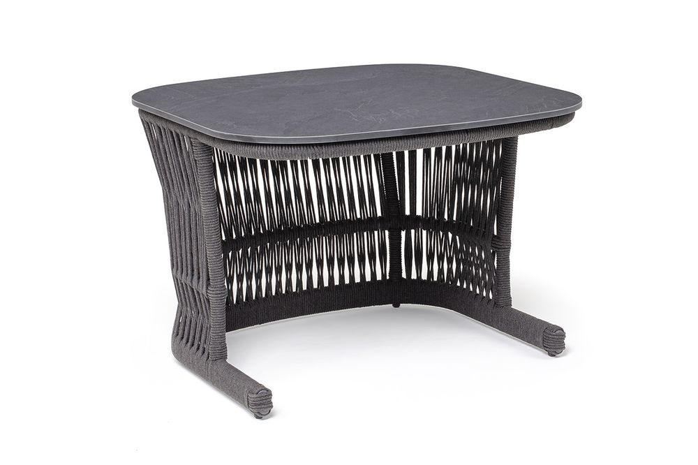 "Лугано" журнальный стол 76х76 H55 см из HPL, цвет "серый гранит"