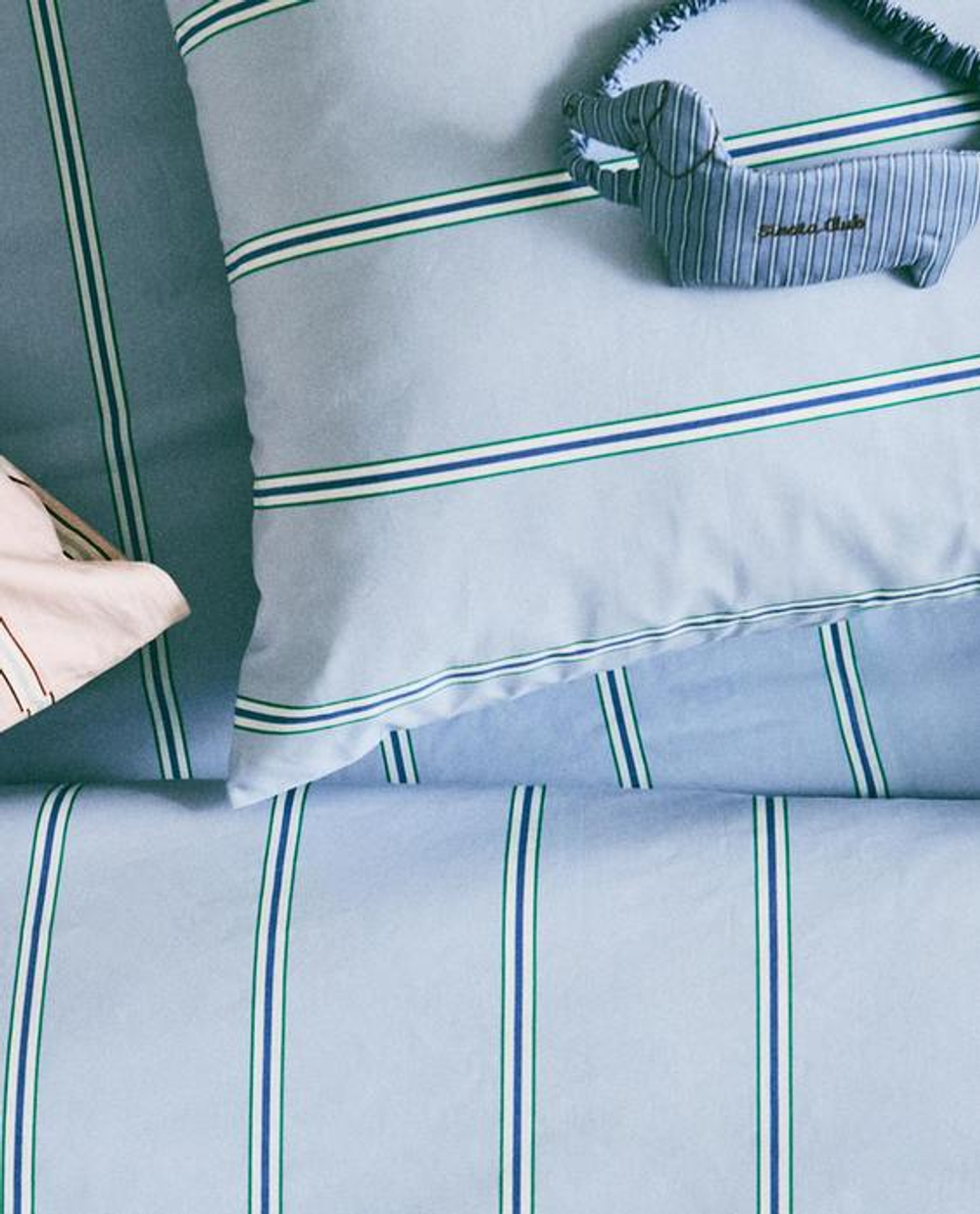 ZARA HOME ДЕТСКИЙ ПОДОДЕЯЛЬНИК В ПОЛОСКУ, СИНИЙ