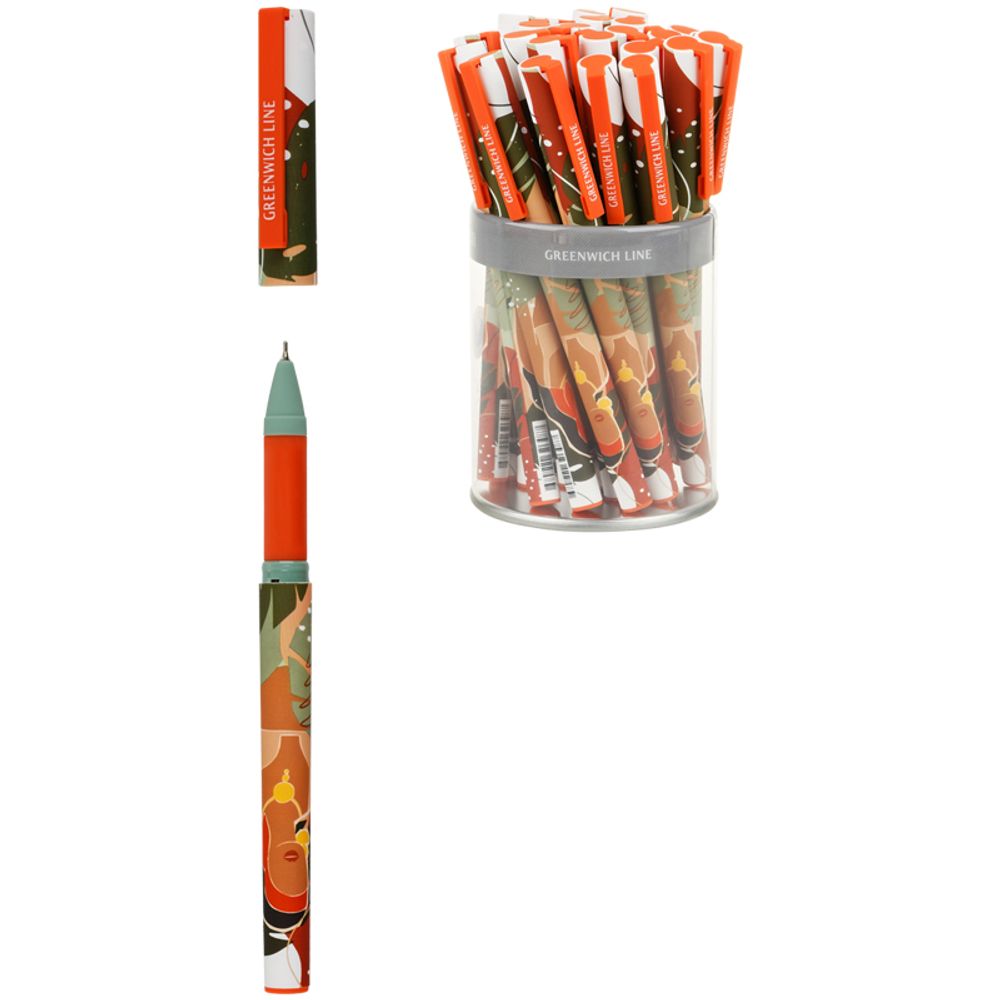 Ручка шариковая Greenwich Line "Terrakotto art" синяя, 0,7мм, игольчатый стержень, грип, софт-тач