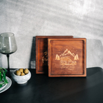Набор деревянных менажниц из кедра для подачи блюд и закусок с гравировкой. MGN7