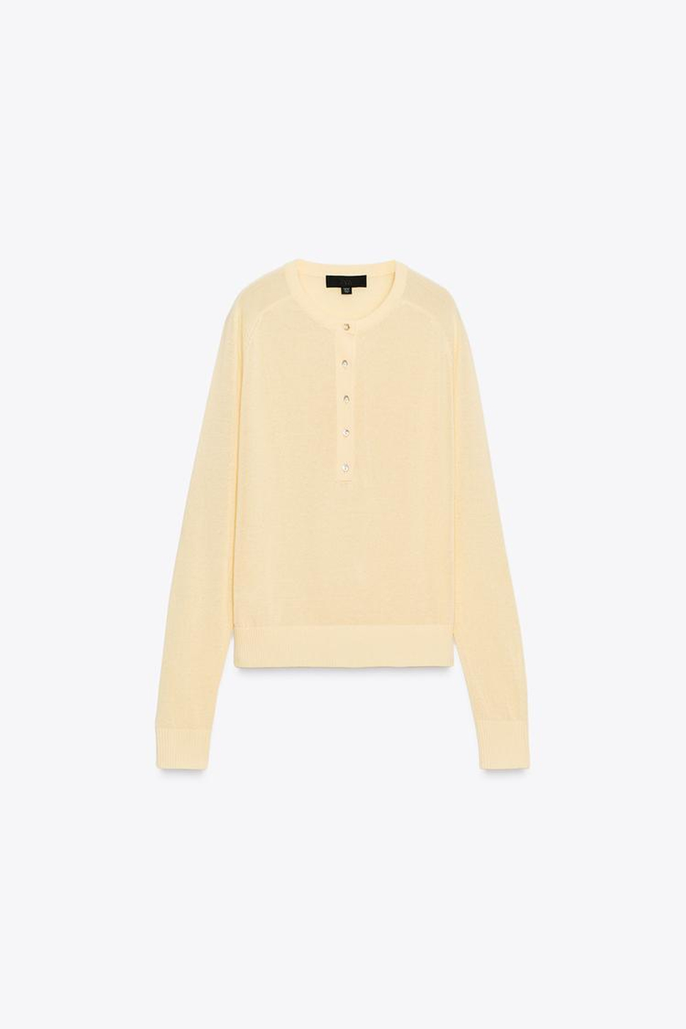 ZARA ОДНОТОННЫЙ ДЖЕМПЕР, ЦВЕТ СЛИВОЧНОГО МАСЛА