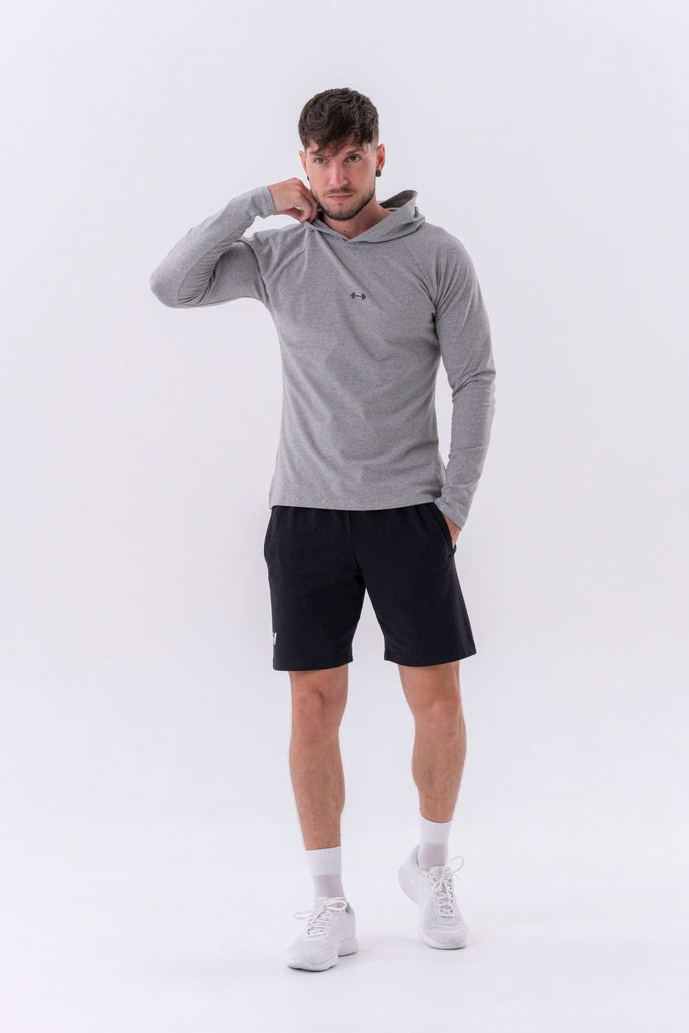 Кофта LONG-SLEEVE T-SHIRT WITH A HOODIE 330
Серая