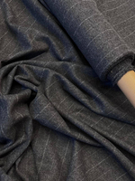 Шерсть с вискозой, п/э и эластаном серая в полоску