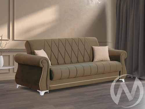 Диван прямой Бриз 2 (БД) НПБ ОПОРЫ БЕЛЫЕ/GROUND 02 (какао)/GROUND 01 (бежево-кремовый)