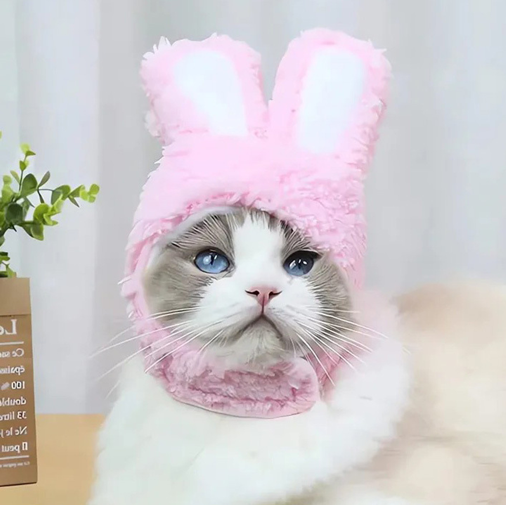 Шапка для животных «Зайка» 20*14см цвет розовый Ultramarine