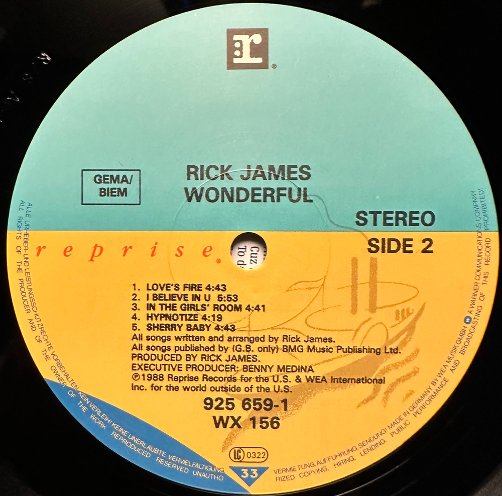 Rick James - Wonderful (Германия 1988г.)