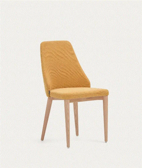 Стул Rosie желтый с ножками из массива ясеня