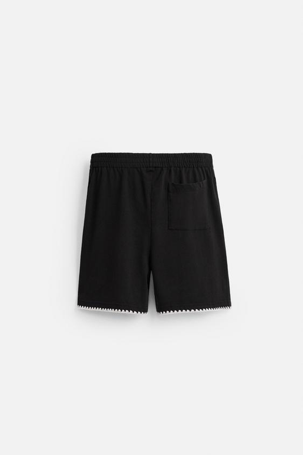 ZARA БЕРМУДЫ С КОНТРАСТНОЙ ВЫШИВКОЙ, ЧЕРНЫЙ