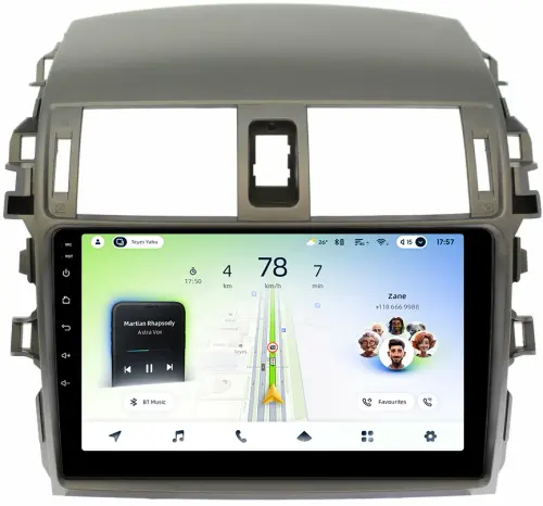 Магнитола для Toyota Corolla 150 2006-2013 (рамка тип 2) - Teyes CC4L-DTS монитор 9" IPS, Android 14, Быстрая, Snapdragon 662, CarPlay, 4G SIM-слот