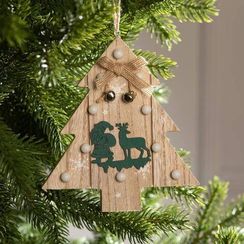 Ёлочная игрушка Ёлочка 3*14 см., от батареек, свечение тёплое белое, Luazon Lighting (6117370)