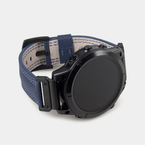 Ремешок для часов Garmin 51 mm с креплением из кожи теленка, синего цвета