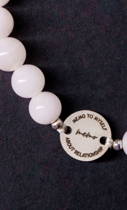 Браслет "Memo about Love&Luck" шамбала из розового кварца