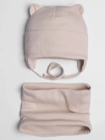 Шапка детская осенняя на завязках и снуд