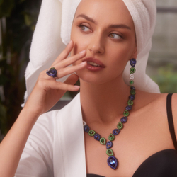 Колье с Сапфирами, Цаворитами и Бриллиантами, N0292-0/1