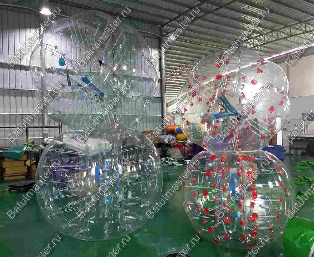 Бампербол ТПУ, диаметр 1 м, с синими держателями