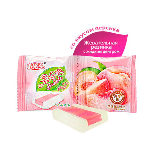 Жевательная резинка Bubble с джемовой серединой со вкусом персика 16 г