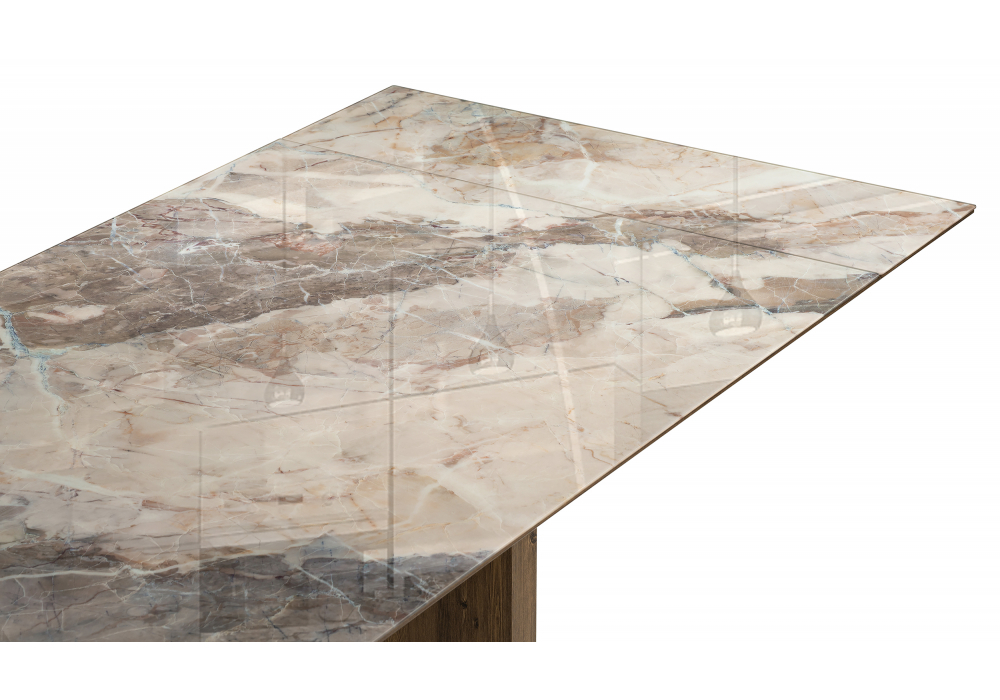 Стол стеклянный Woodville Монерон 200(260)х100х77 каталония, орех кантри