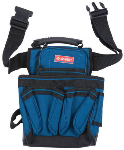 ЗУБР поясной подсумок с 7 карманами и держателем для молотка (38634)