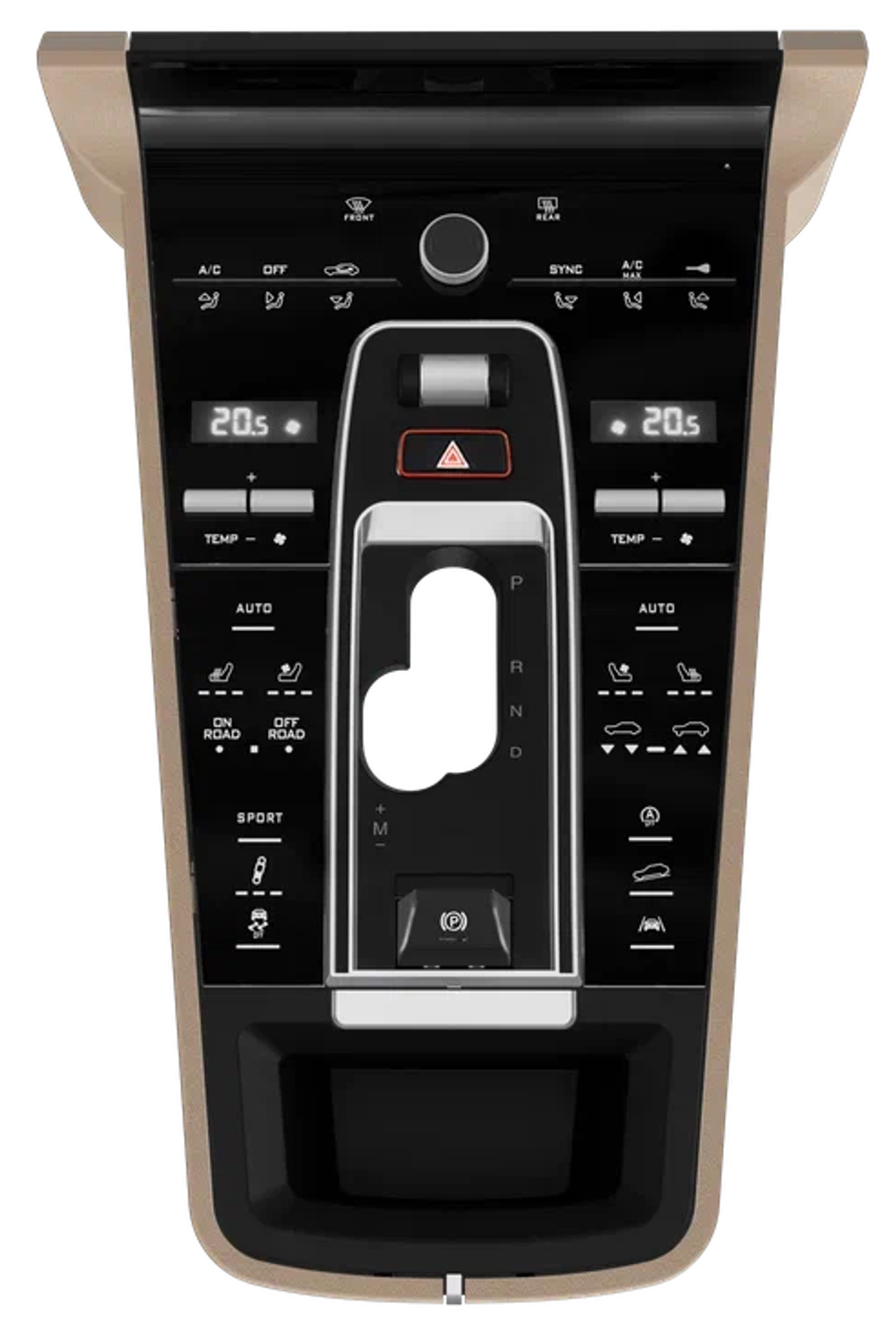 Сенсорная центральная консоль Porsche Cayenne 2010-2017 (бежевая) - Carmedia ZF-5023-BG