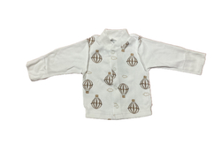 Кофточка длинный рукав на кнопках из 100% хлопка (интерлок) с антицарапками и швами наружу на рост 56 см