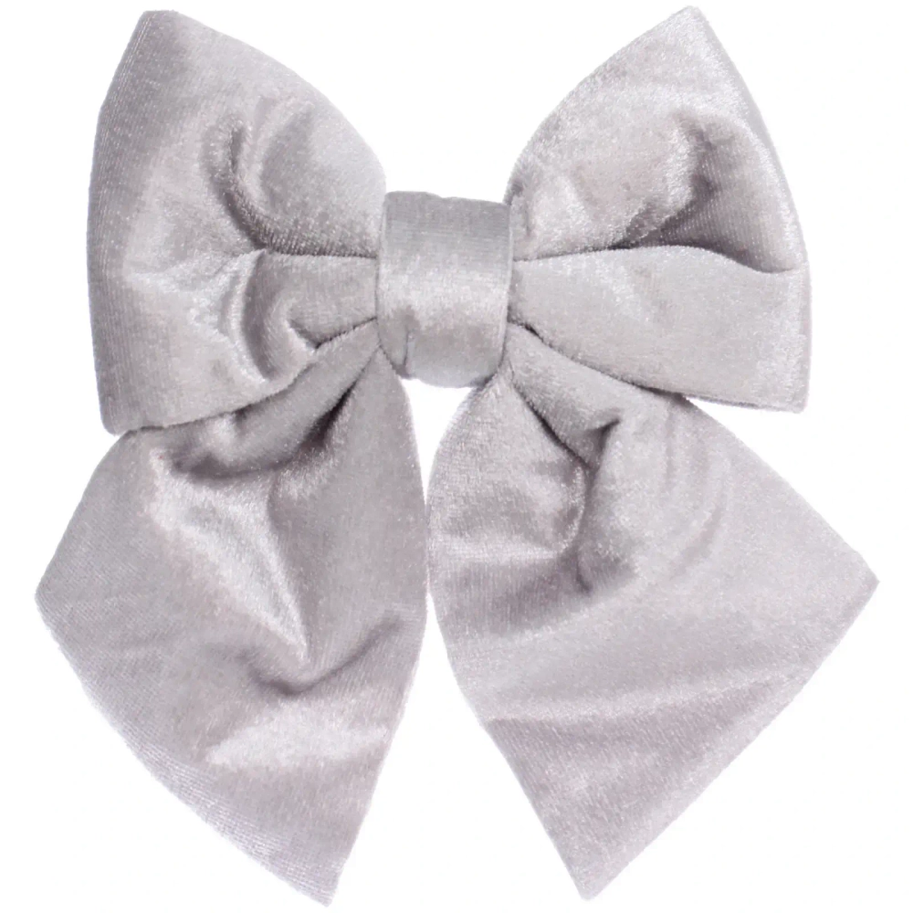 Бант на ёлку «Велюровый стиль» 15*20 см, серебро