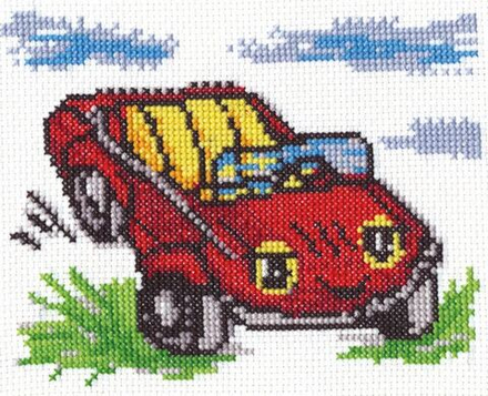 "Klart" набор для вышивания 8-058 "Веселая машинка" 14.5 х 11.5 см