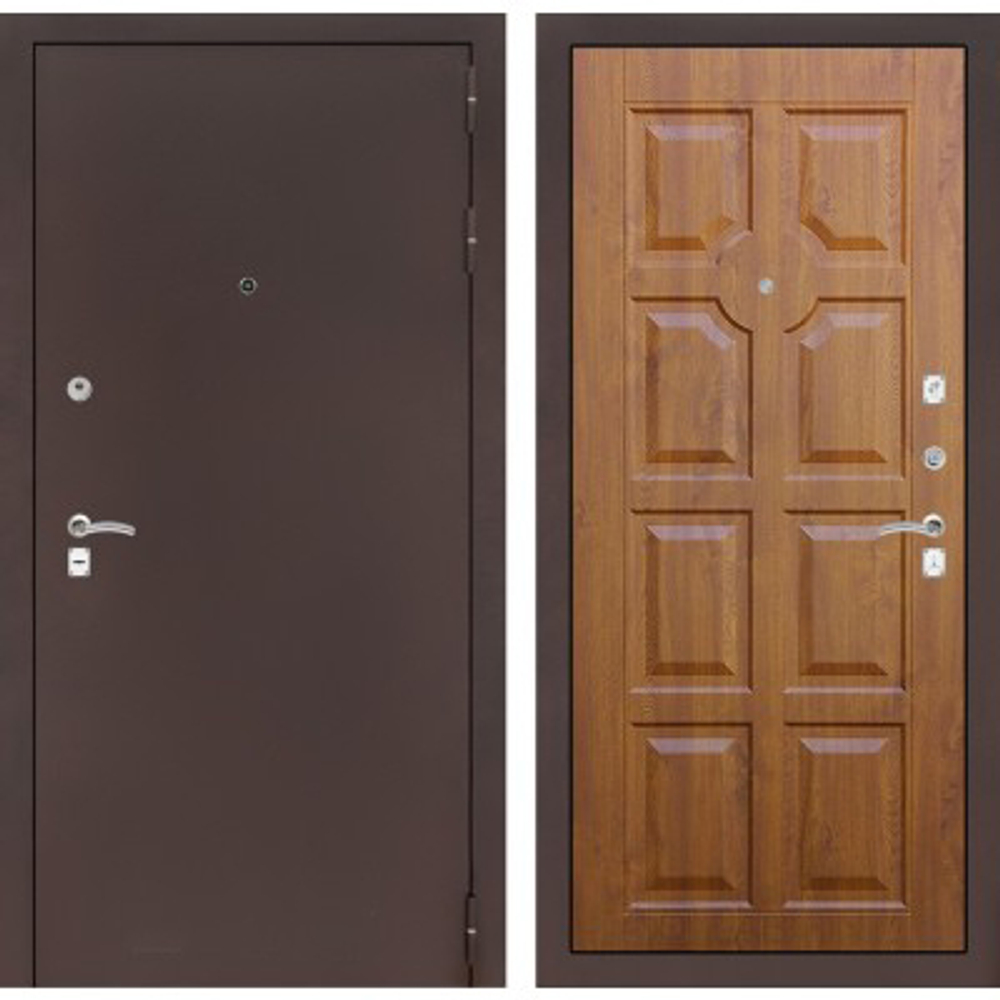 Дверь входная Лабиринт CLASSIC антик медный 17 Золотой дуб металлическая