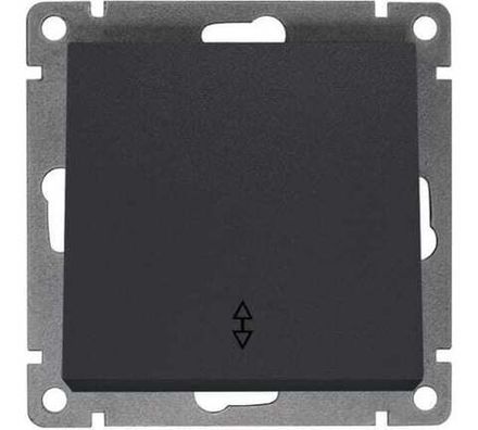 Выключатель одноклавишный проходной "UNIVersal" серия "Афина", с/у, 10А, 220В, графит (еврослот) (HU