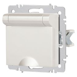 Розетка Intro Accent 6-203-06 2P+E Schuko с крышкой, 16А-250В, IP20, СУ, AL/CU, перламутр