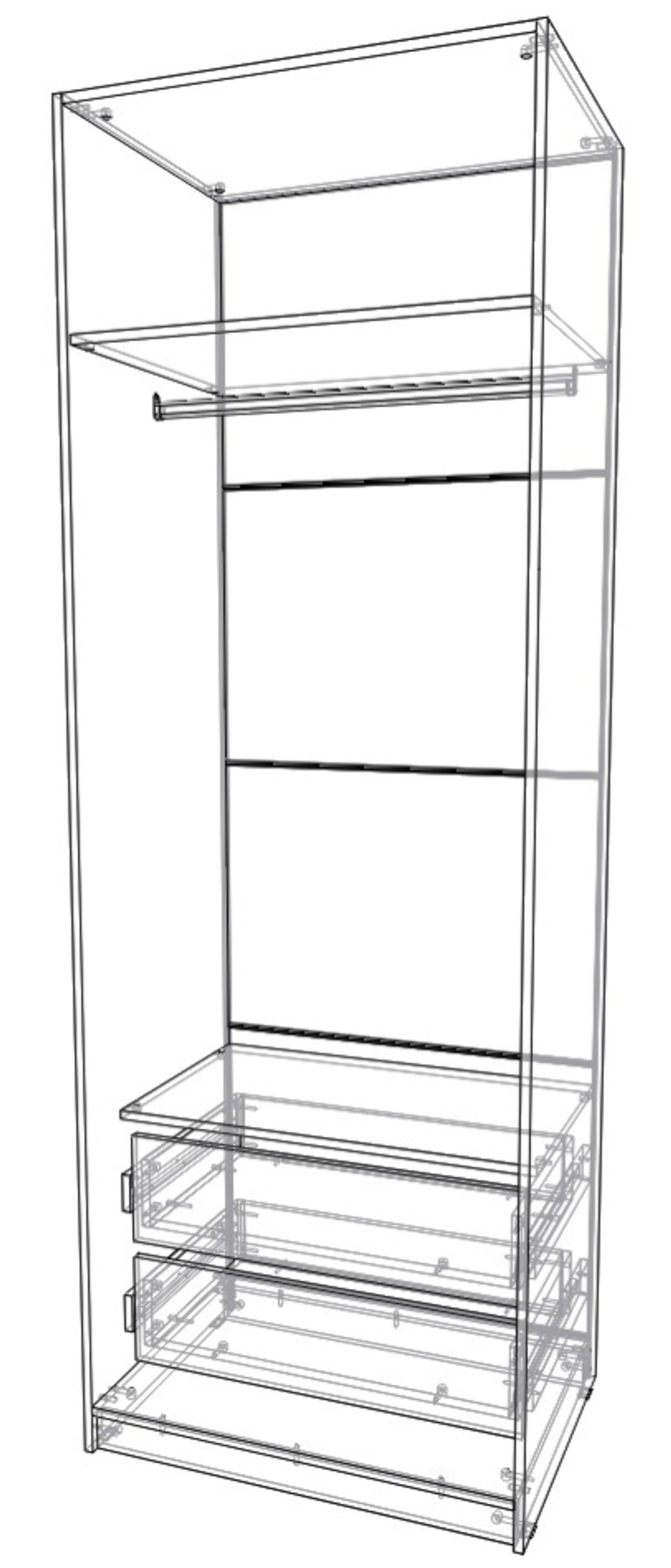 шкаф двух створчатый 600×800×2300 Вектор+