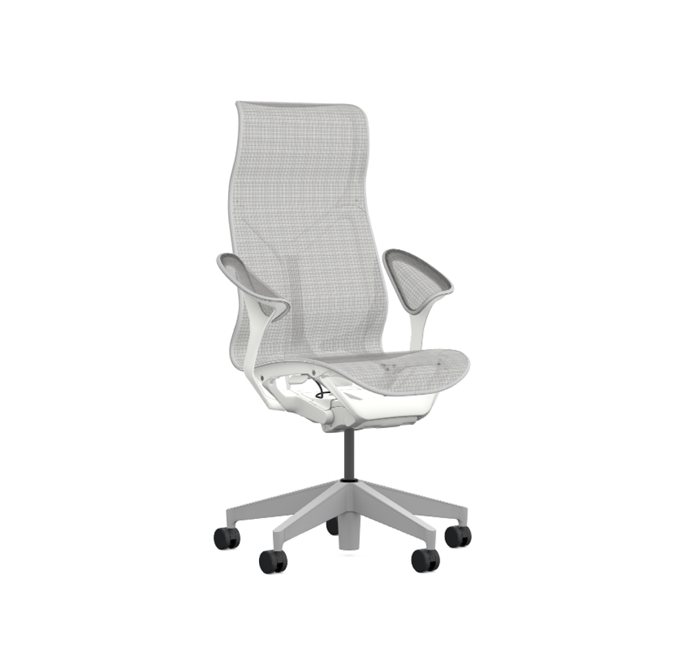 Кресло Herman Miller Cosm, высокая спинка, цвет Mineral, подлокотники «лепестки» (Leaf)