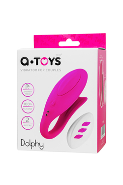 Вибратор для пар A-TOYS Dolphy, силикон, розовый, 9,6 см