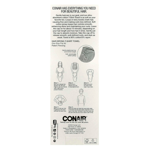 Conair, Twist & Wrap, полотенце-майка, 1 шт.