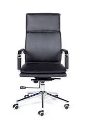 Кресло офисное Норден / Харман / черная экокожа / хром