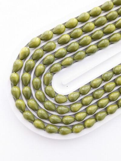 Майорка капля 13*9мм, оливково-зеленая с градиентом