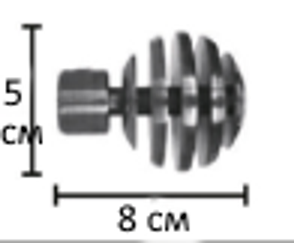 Наконечники "Шар скан Ост" для кованых карнизов d25 мм, цвет хром