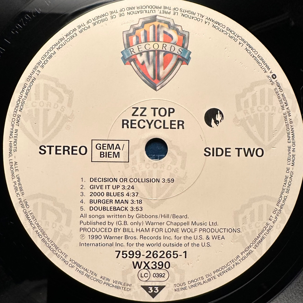 ZZ Top - Recycler (Германия 1990г.)