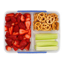 Контейнер прямоугольный трехсекционный 820мл Sistema Klip It синий