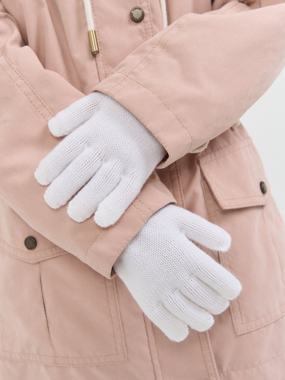 Перчатки вязаные "Молоко"