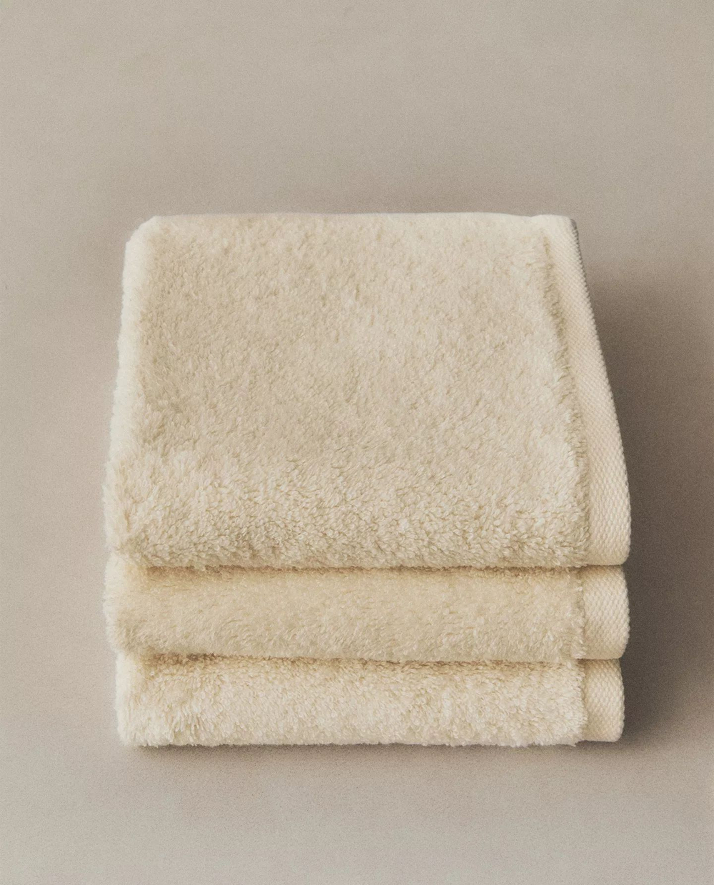 Zara Home - Набор полотенец для рака из хлопка высокого качества (набор из 3 шт.), бежевый, 30х30 см