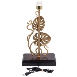 Настольная лампа Monstera Deliciosa (Монстера) Каштан Амбер с абажуром Сити Черный