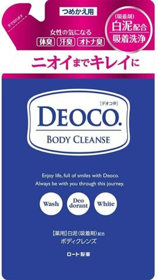 Гель для душа Rohto DEOCO Medicated Body  против возрастного запаха пота, запаска 250 мл.