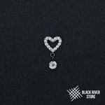 Pendant Heart Round Crystal