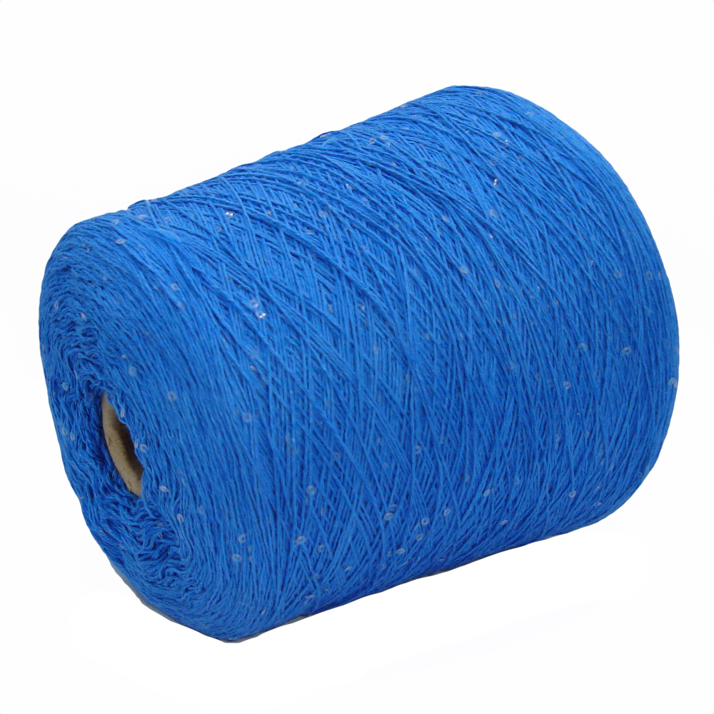 Бобинная пряжа Cotton Paillettes (Blu)