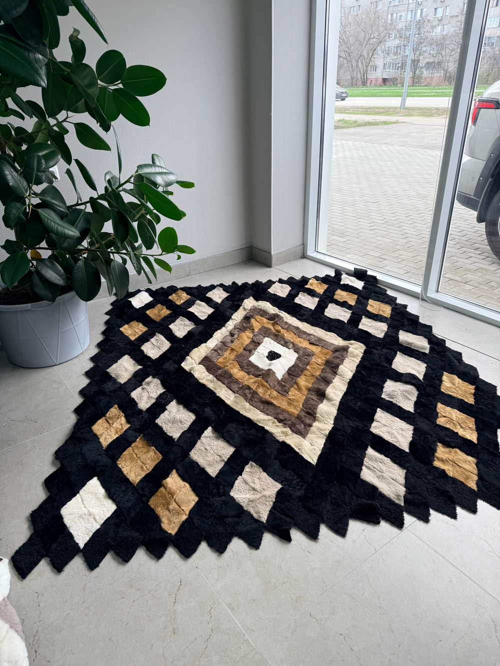 Покрывало меховое ковер из шкуры овчины