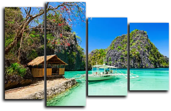 Модульная картина "Красочный остров"